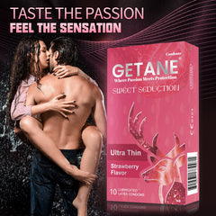 GETANE® Super Smooth Strawberry-Flavored Lubricated Condoms – Enhanced Protection & Pleasure