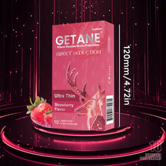 GETANE® Super Smooth Strawberry-Flavored Lubricated Condoms – Enhanced Protection & Pleasure